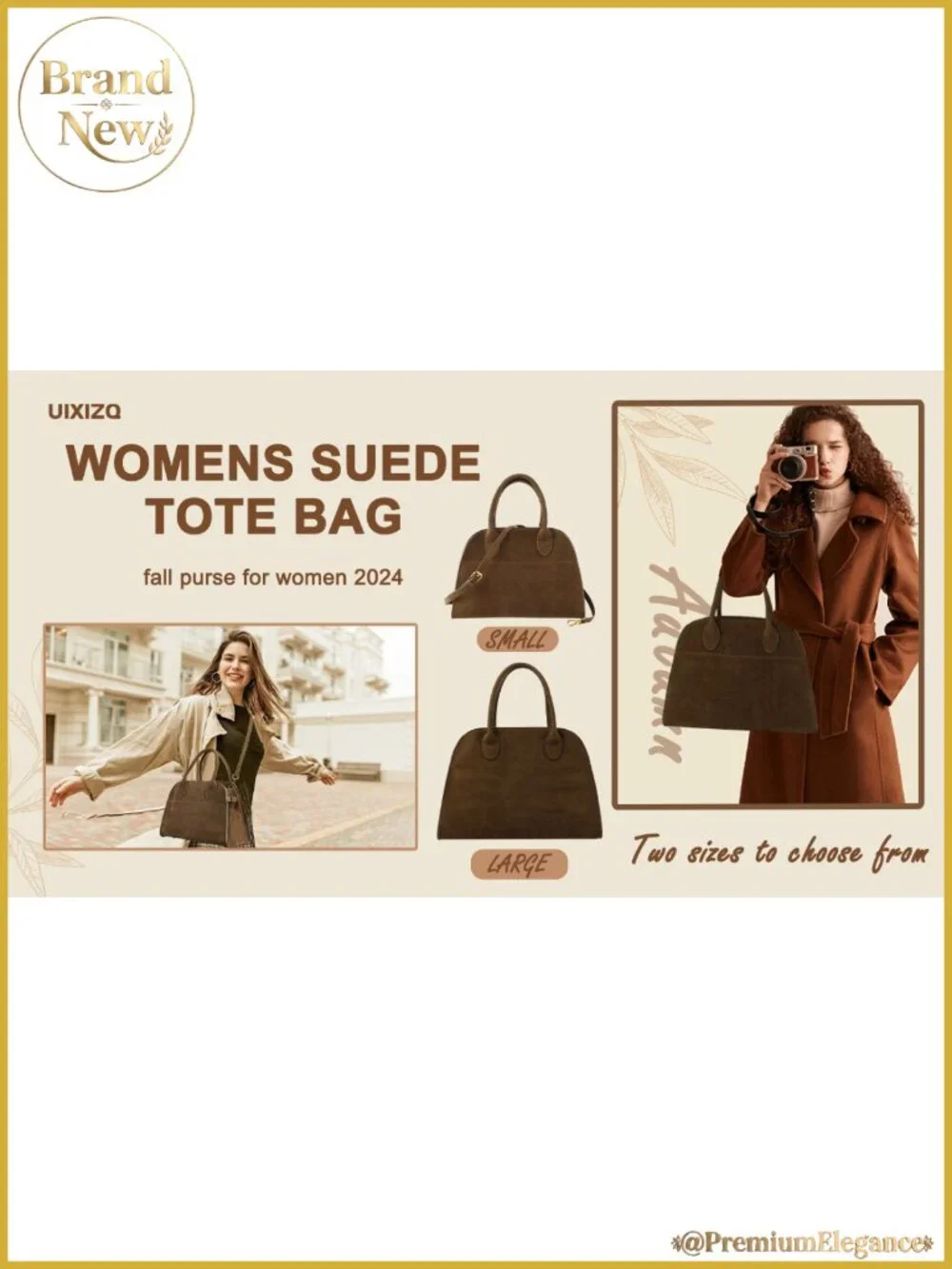 Women's Suede Tote Bag Vintage Top Handle Shoulder Satchel Purse